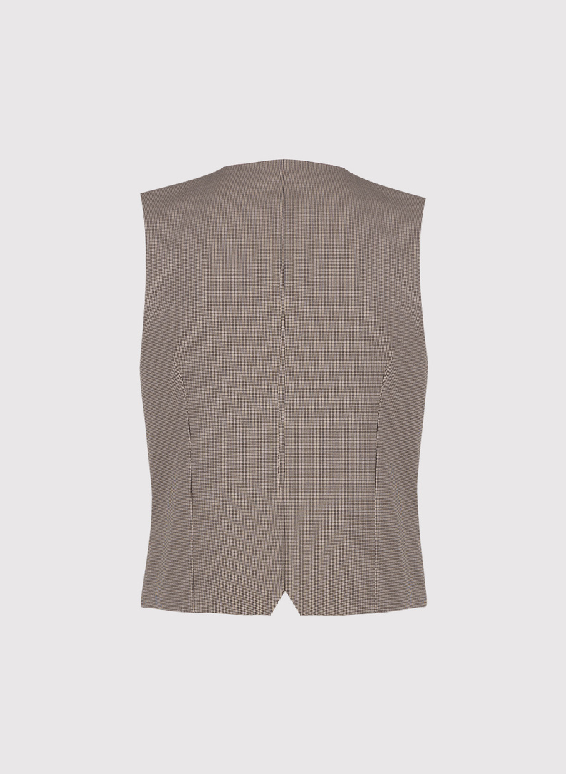 Dwurzędowa kamizelka w pepitkę