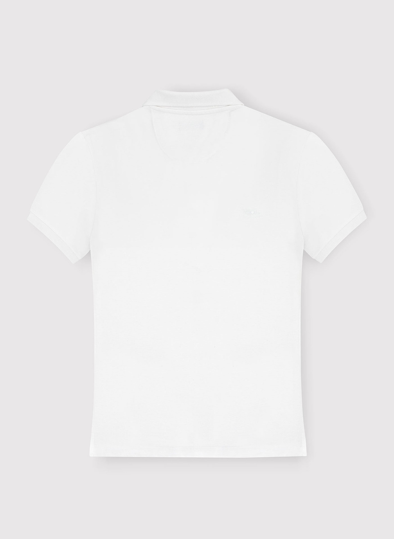 Gładki T-shirt polo w kolorze białym