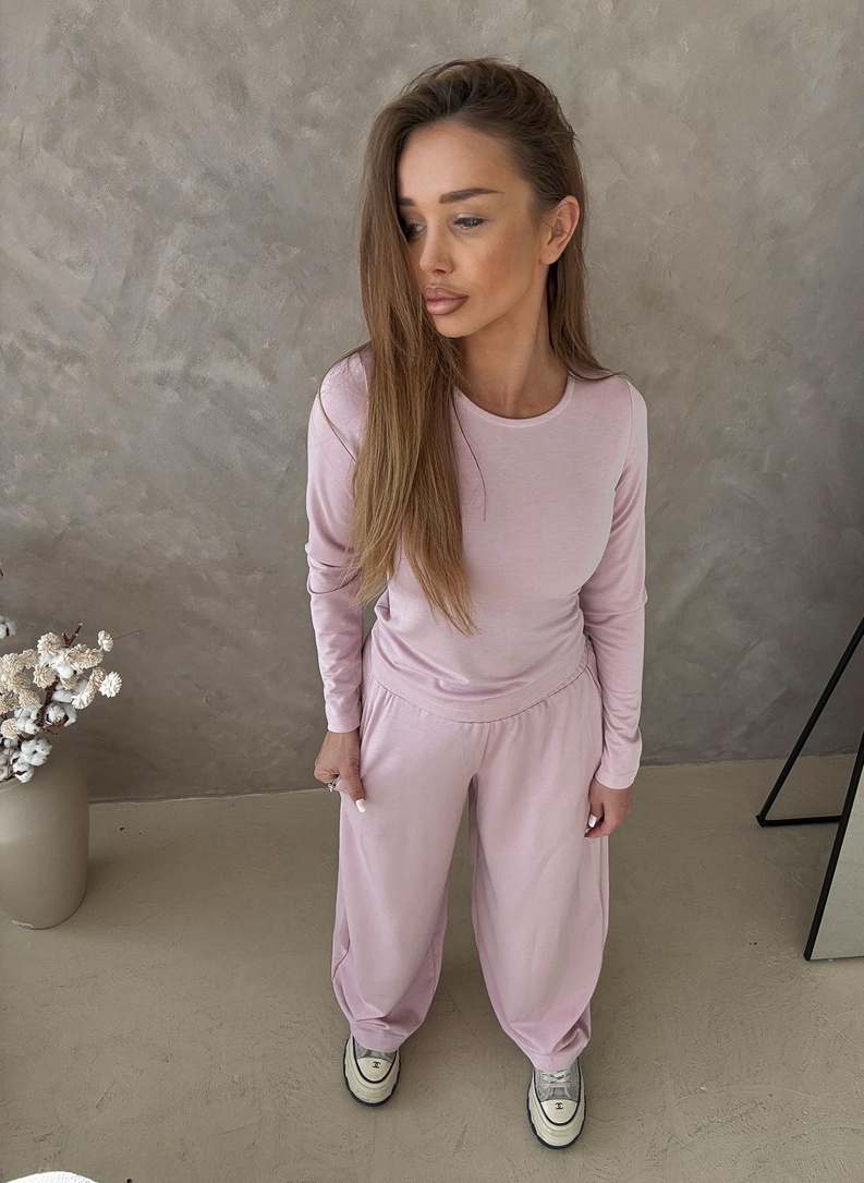 Komplet damski BARI LONG różowy