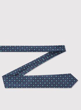Granatowy krawat męski w drobny wzór