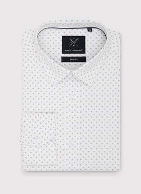 Biała koszula męska mikrowzór