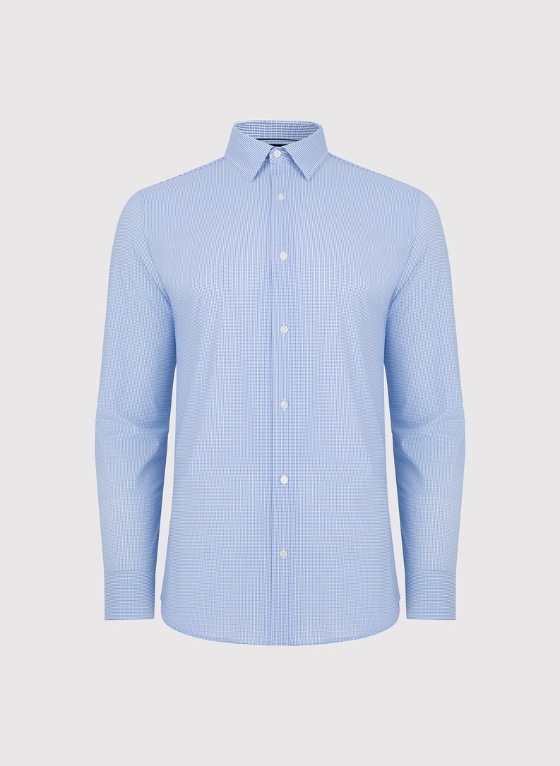 Dzianinowa koszula męska w pepitkę