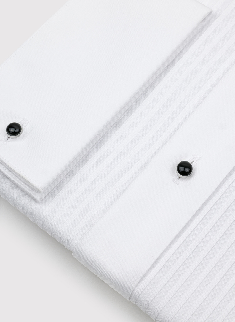 Biała smokingowa koszula męska