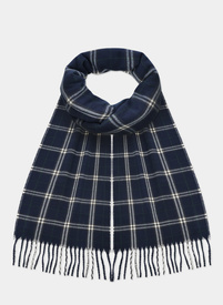 Granatowy szalik w kratę