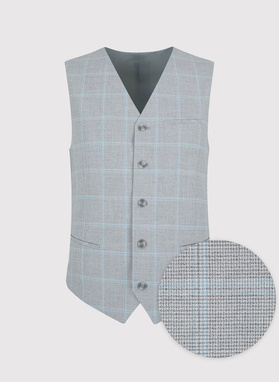 Szara kamizelka męska w kratę