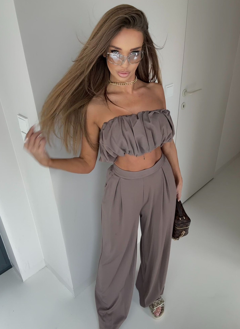 Komplet damski COMO SOHO w kolorze czekoladowym