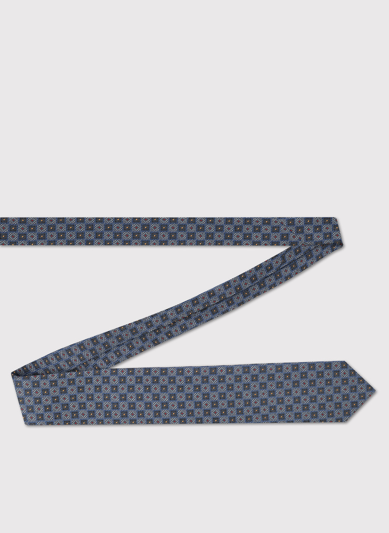 Jedwabny wzorzysty krawat męski