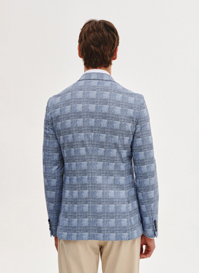 Dzianinowa marynarka w kratkę