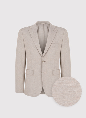 Jasnobrązowa dzianinowa marynarka męska