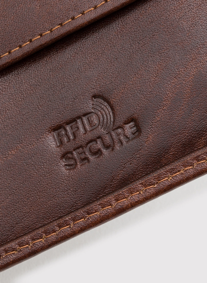 Brązowy portfel męski z naturalnej skóry 