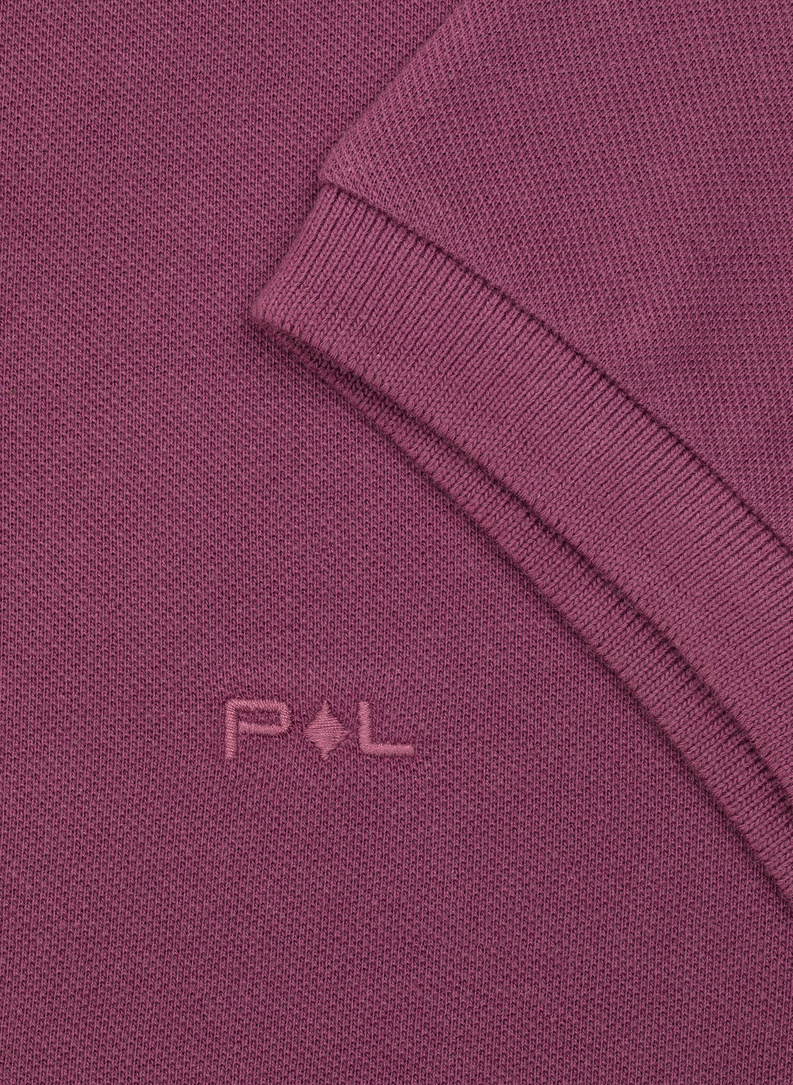 Gładki T-shirt polo w kolorze fioletowym