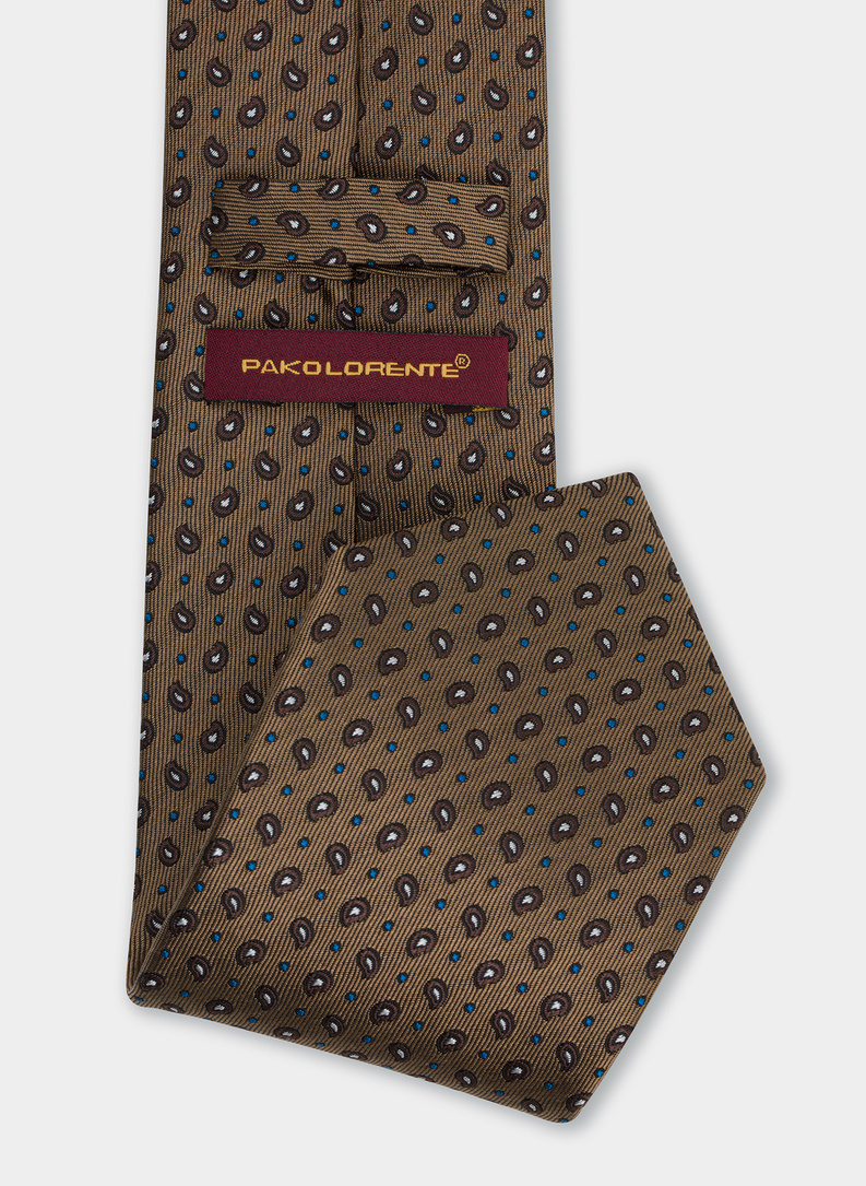 Krawat męski jedwabny beżowy P21WP-KX-252-E