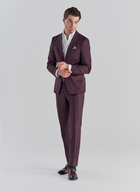 Bordowe spodnie garniturowe P22SF-6G-016-D-S