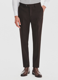 Ciemnobrązowe spodnie garniturowe