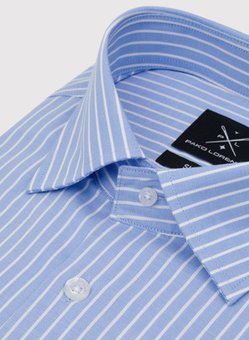Błękitna koszula męska w paski