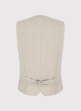 Beżowa kamizelka garniturowa P22SP-8X-009-E-S