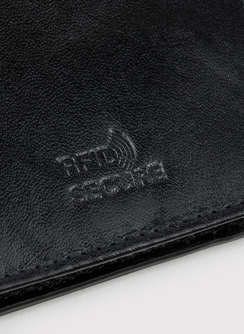 Czarny skórzany portfel męski z klipsem na banknoty 