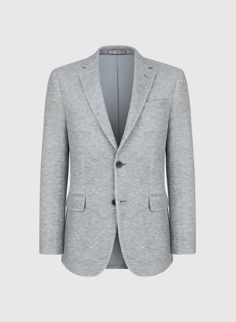 Szara marynarka melanż z dzianiny