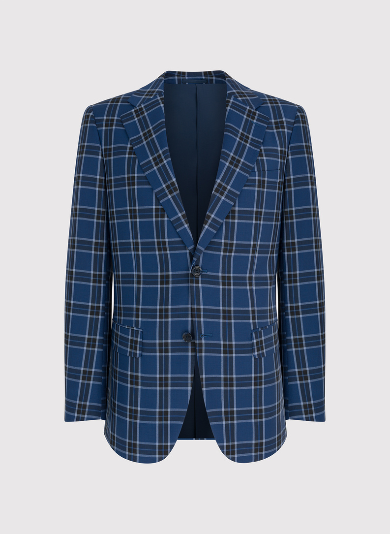 Granatowa marynarka w kratę