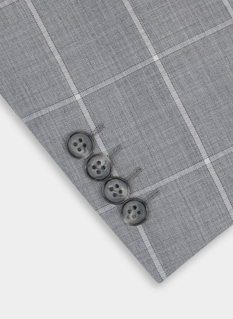 Szary garnitur BUENAVISTA w kratę 