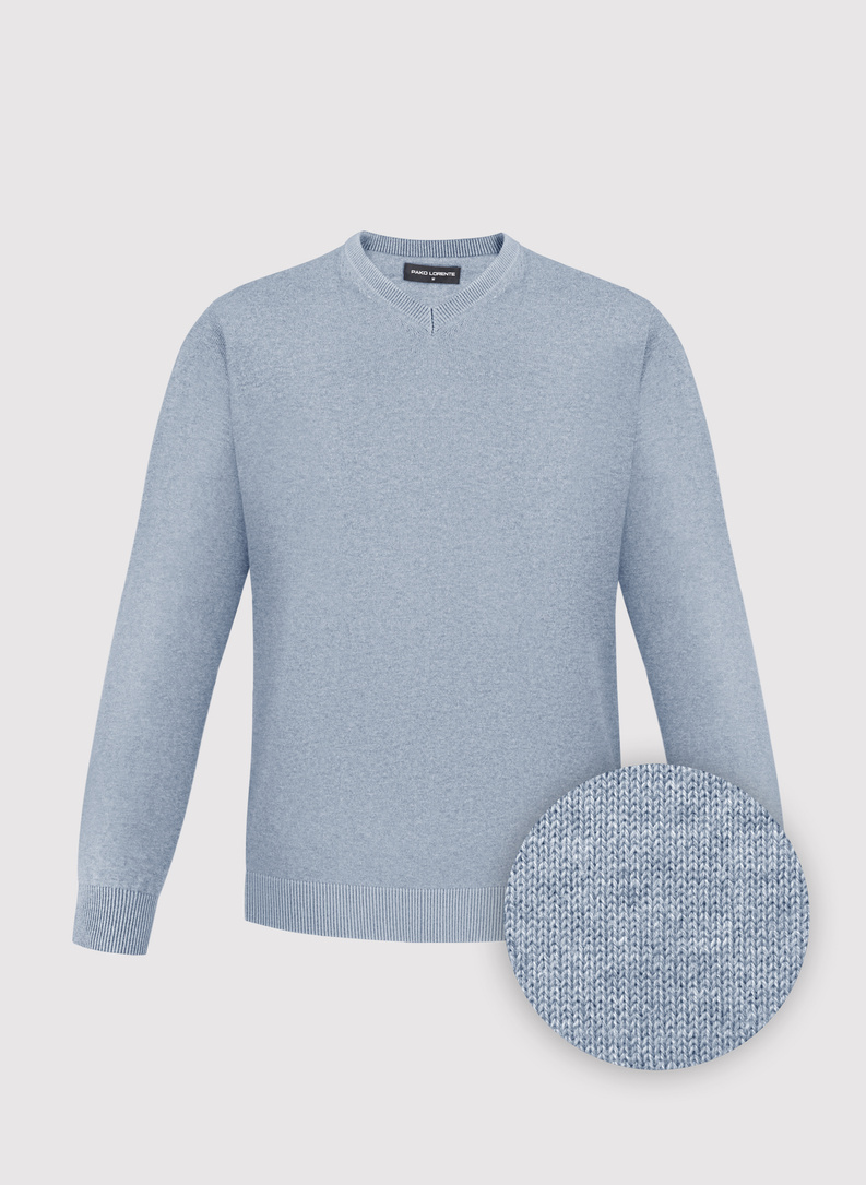 Jasnoniebieski sweter męski v-neck