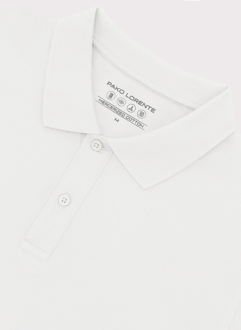 Biały t-shirt polo z bawełny