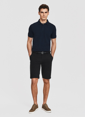 Granatowe polo męskie z bawełny