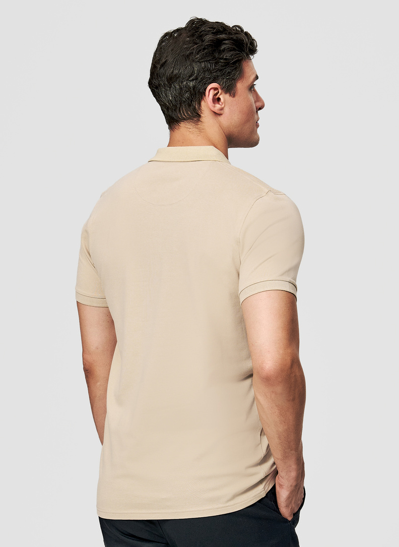 Beżowa polówka męska