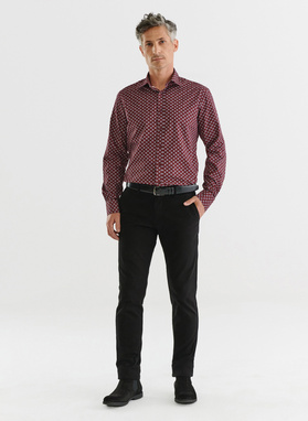 Męska bordowa koszula w kwiatki