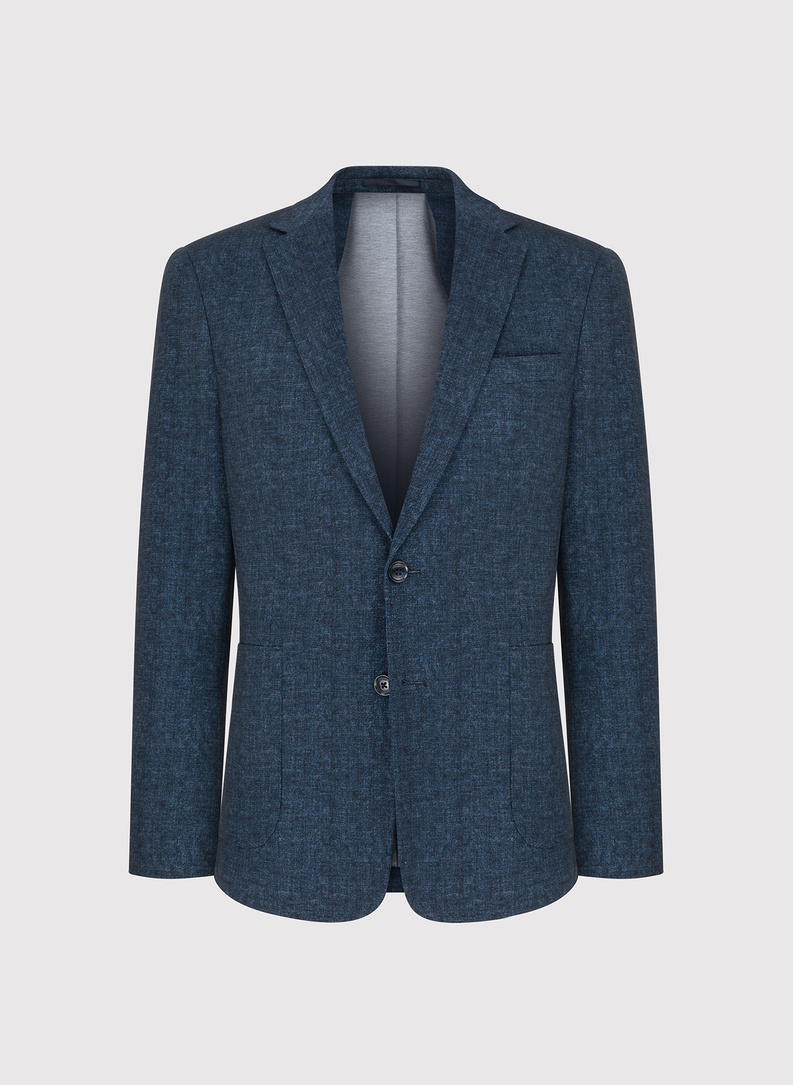 Granatowa marynarka męska melanż