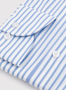 Bawełniana koszula męska w niebieskie paski