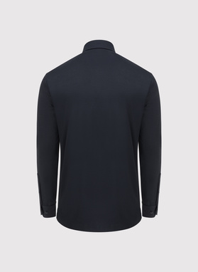 Czarna dzianinowa koszula męska