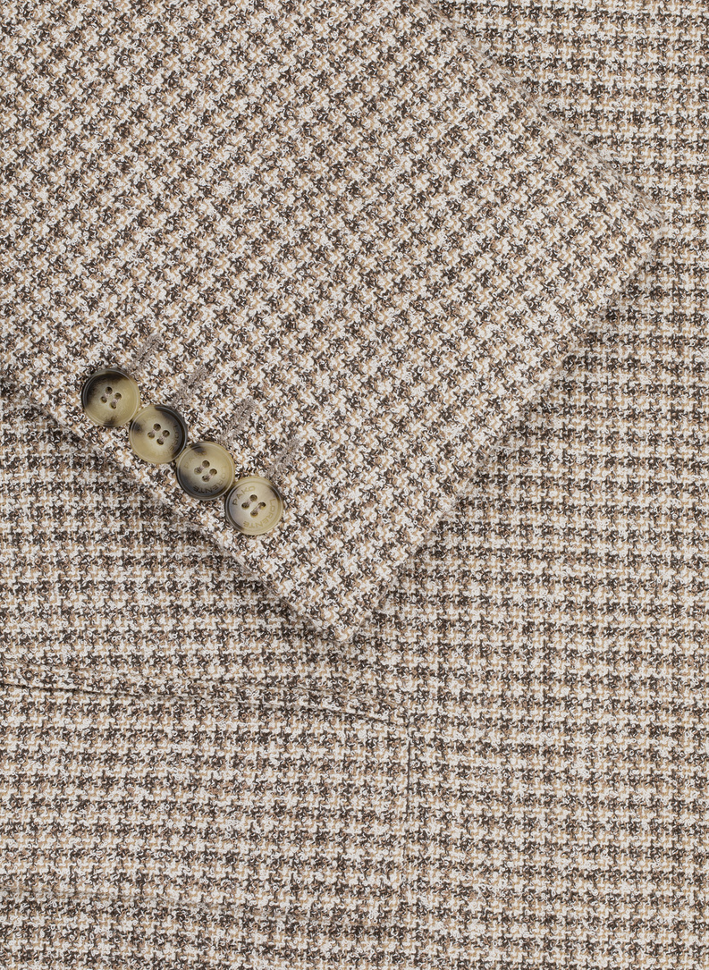 Brązowa marynarka w pepitkę