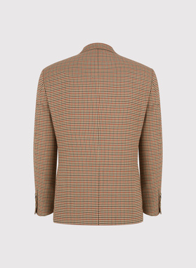 Beżowa marynarka w pepitkę