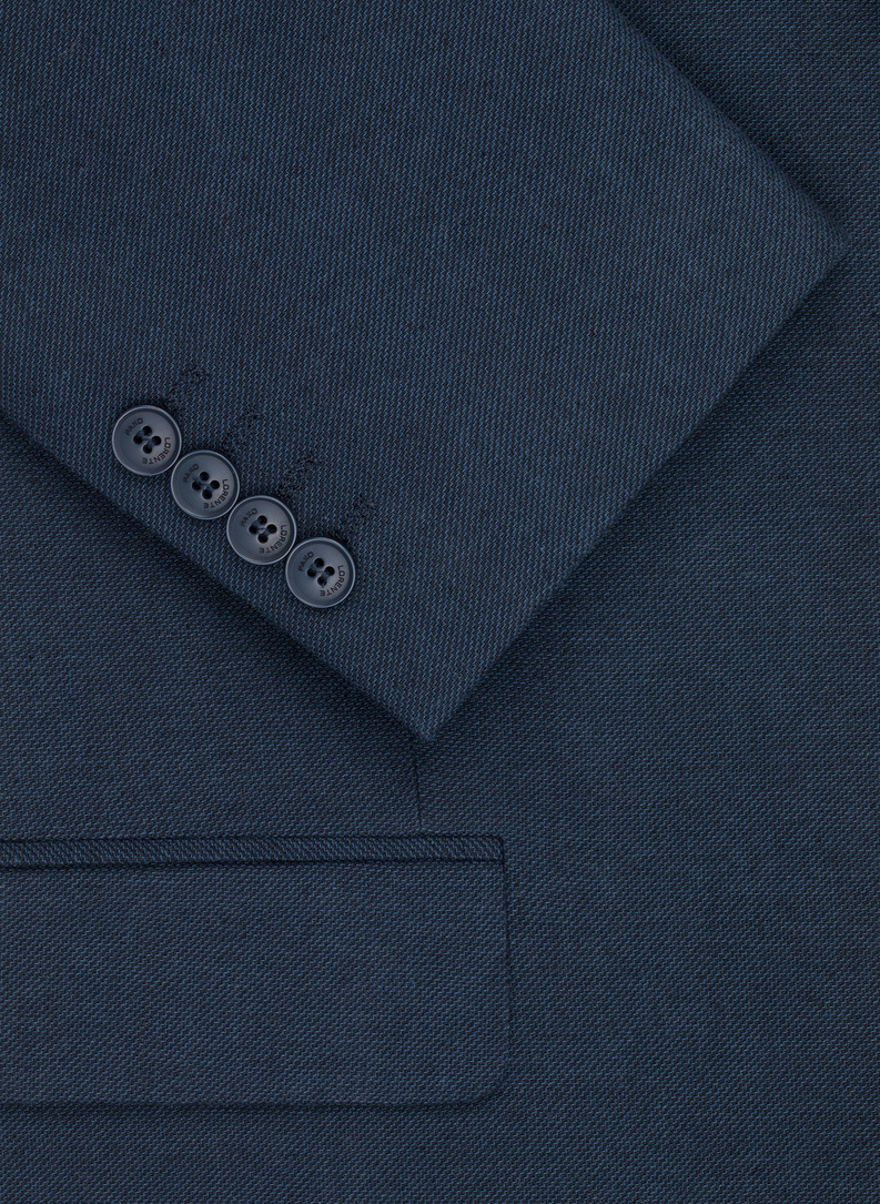 Granatowa marynarka garniturowa z lnem