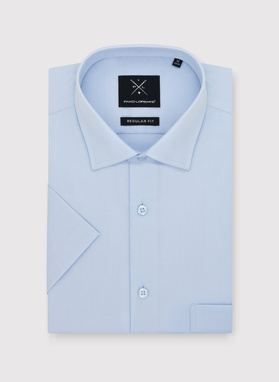 Niebieska koszula męska z krótkim rękawem