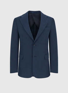 Granatowa marynarka z lnem