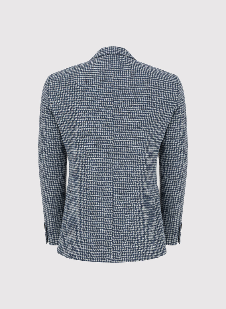 Granatowa marynarka w pepitkę