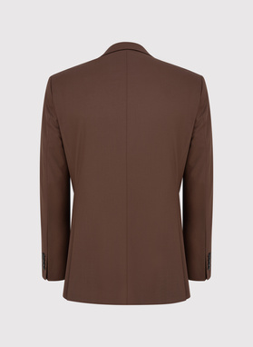 Gładki brązowy garnitur męski