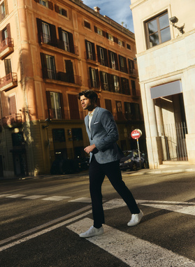 Dzianinowa marynarka w kratkę