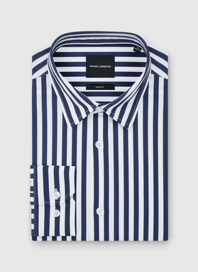 Koszula męska w granatowy prążek