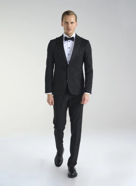 Ślubny żakardowy smoking męski