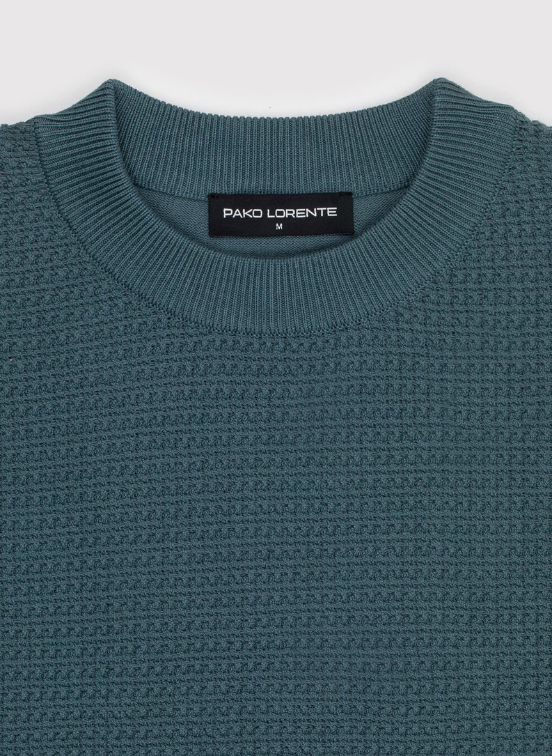 Turkusowy sweter męski