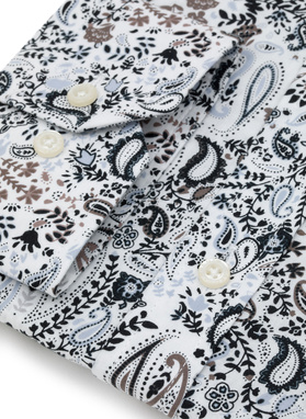 Biała koszula męska we wzór paisley