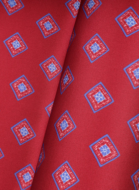 Czerwona poszetka męska w romby