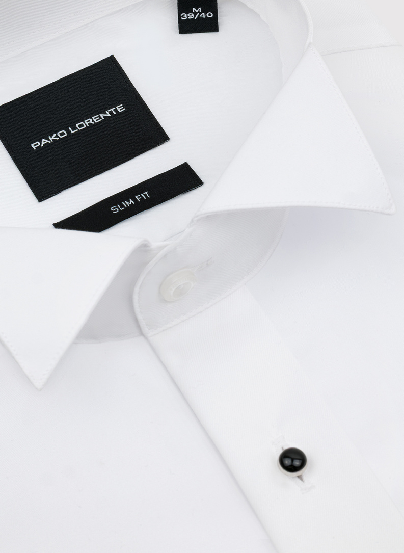 Biała smokingowa koszula męska