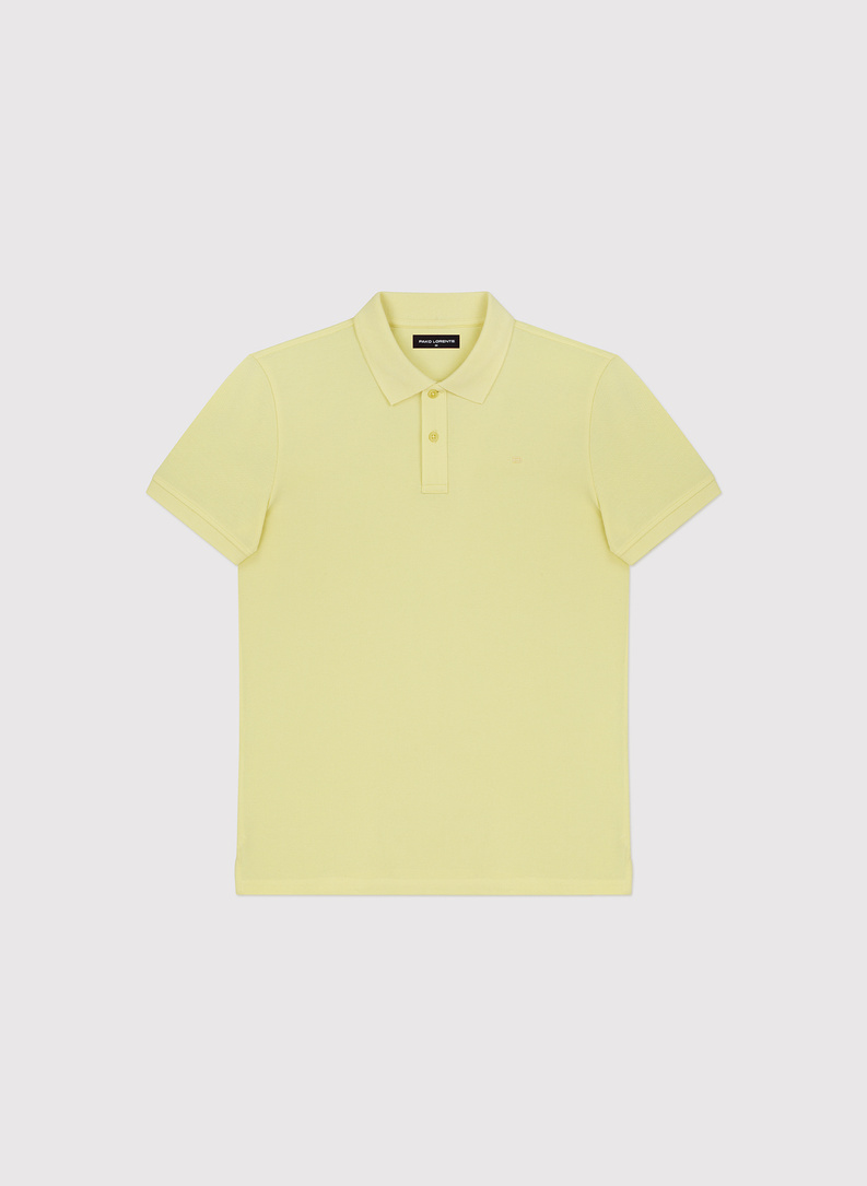 Żółte bawełniane polo męskie