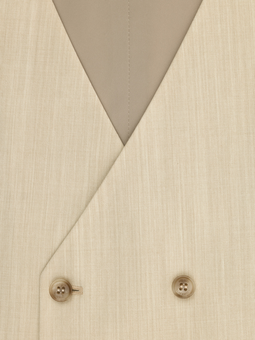 Beżowy wełniany garnitur męski