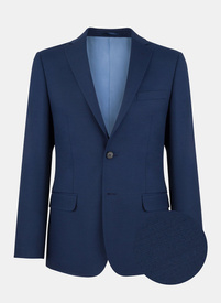 Gładki niebieski garnitur MERALD