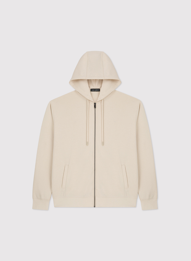 Beżowa bluza dresowa z kapturem